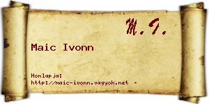 Maic Ivonn névjegykártya